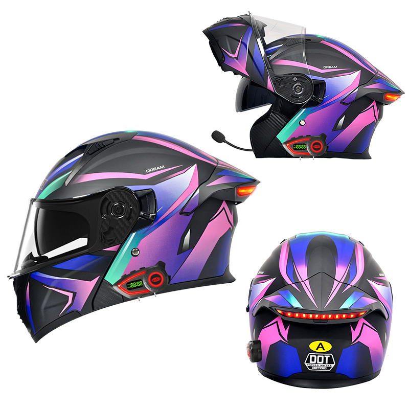 DOT Motorcycle Helmets Double  - đánh giá và giá Full Face Motorcycle Helmet With Bluetooth