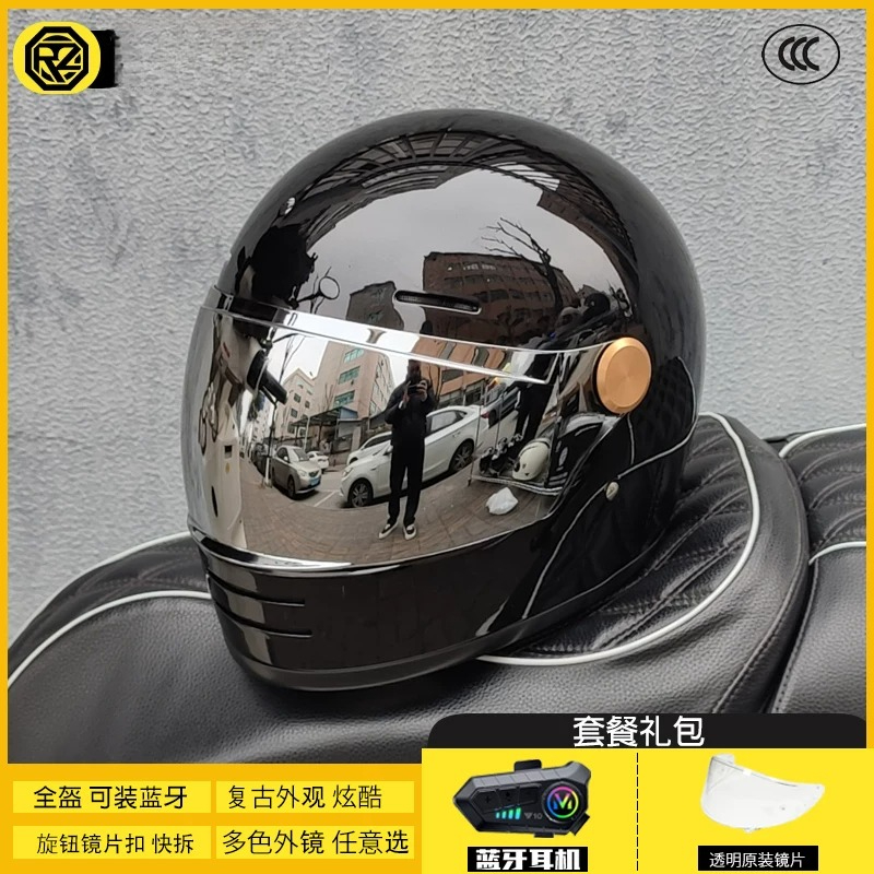 ORZ Men Women Retro Full Face  - đánh giá và giá Full Face Motorcycle Helmet With Bluetooth